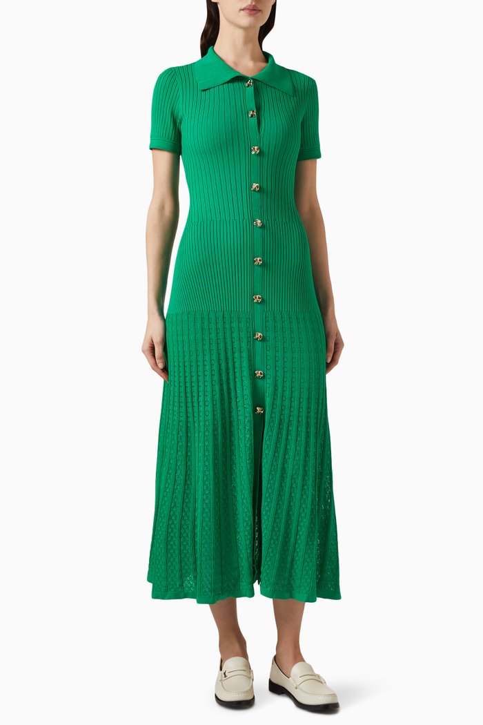 Lorel Shirt Dress in Viscose-blend, Green
