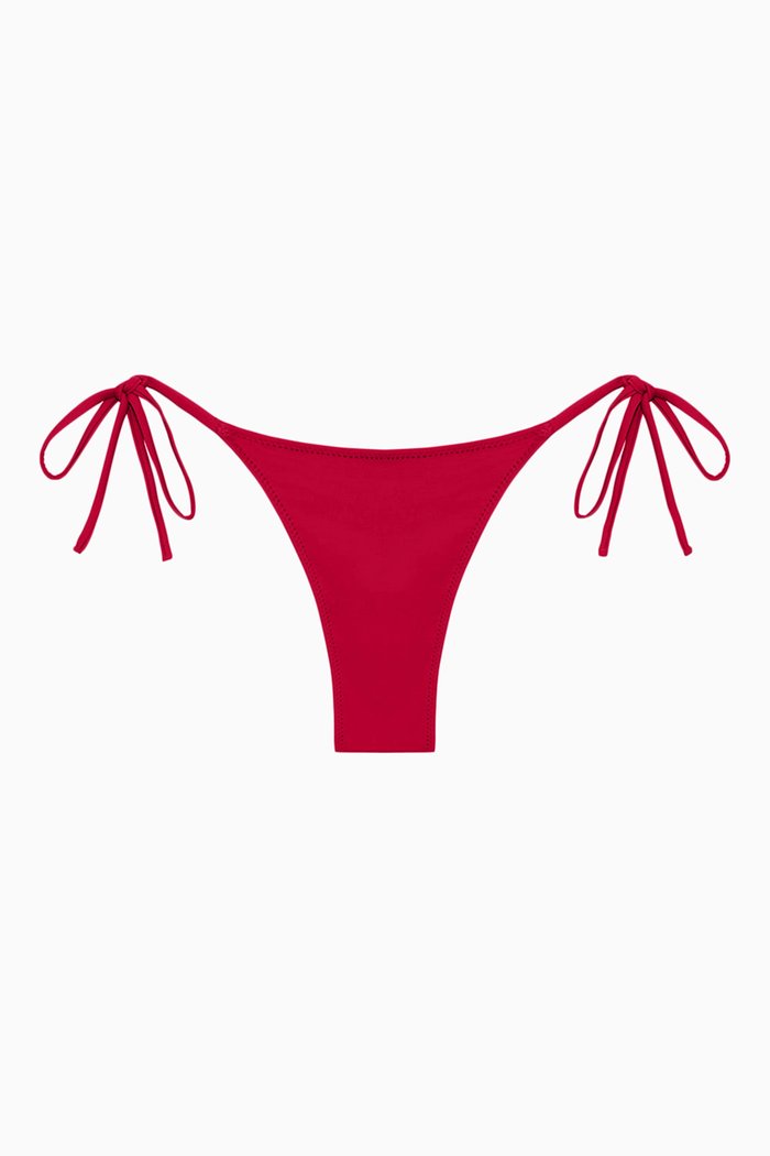

Praia Bikini Bottom in Eco-Terry Fabric, Red