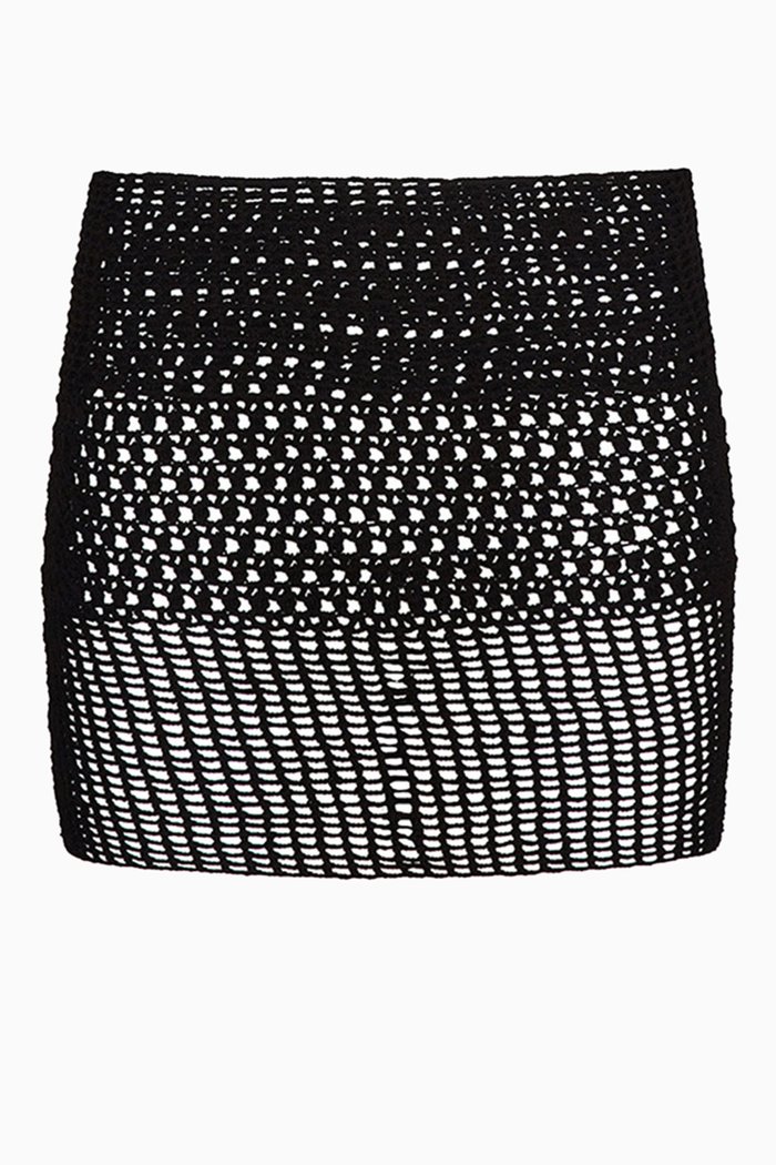 

Gal Mini Skirt in Crochet-knit, Black