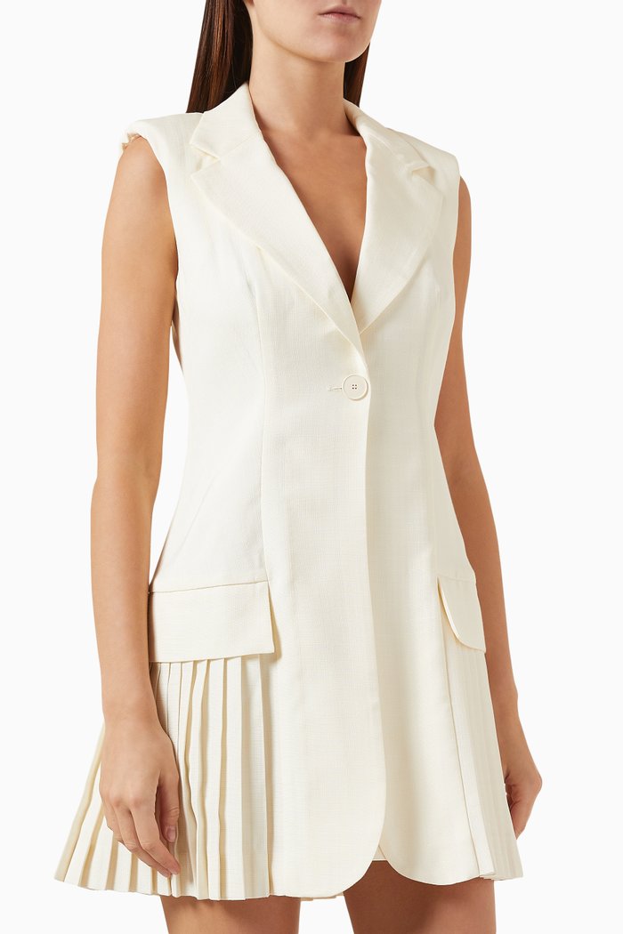 

Carine Jacket-style Mini Dress in Viscose, White