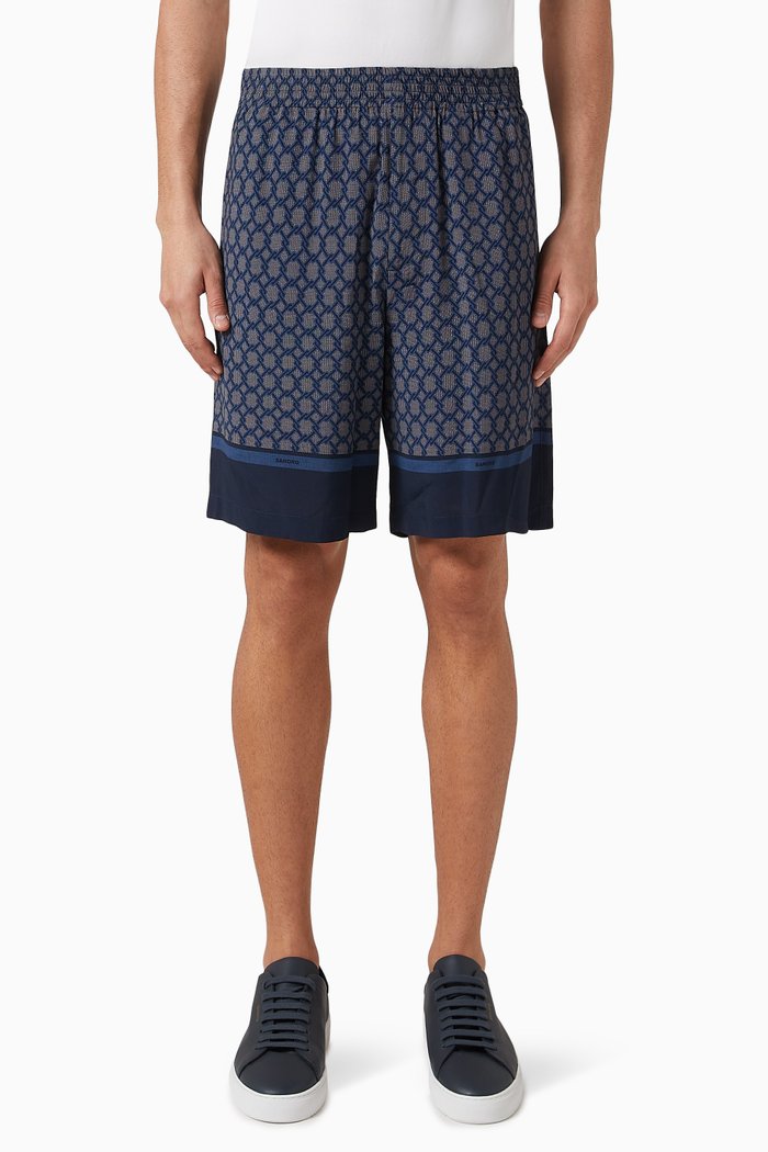 Fence Shorts in Viscose, Blue
