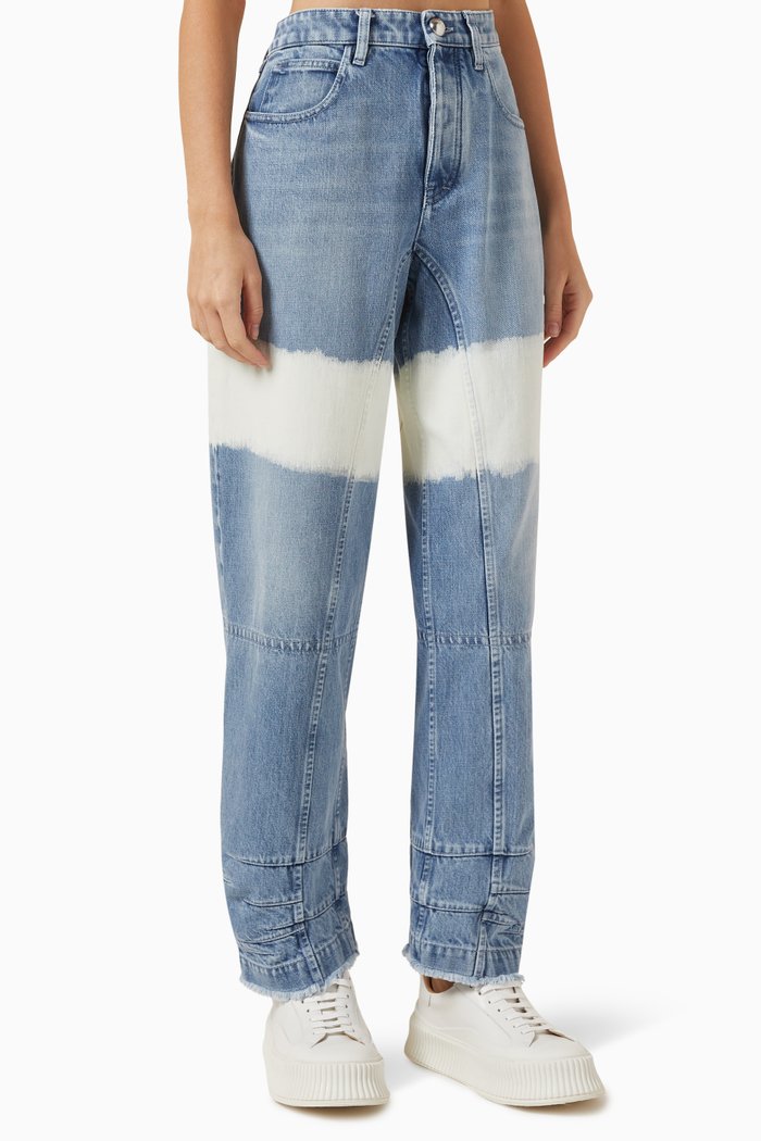 

Colour-block Jeans in Organic cotton-denim, Blue