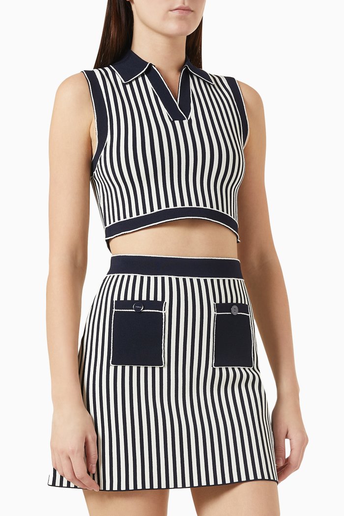 

Stripe Crop Top in Viscose-blend, Multicolour