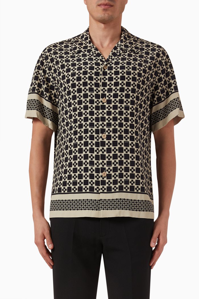 

Square Cross Shirt in Viscose, Multicolour