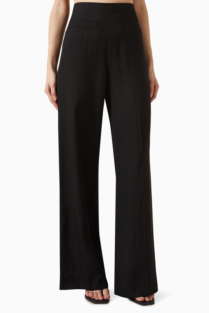 

Wide-leg Pants in Viscose, Black