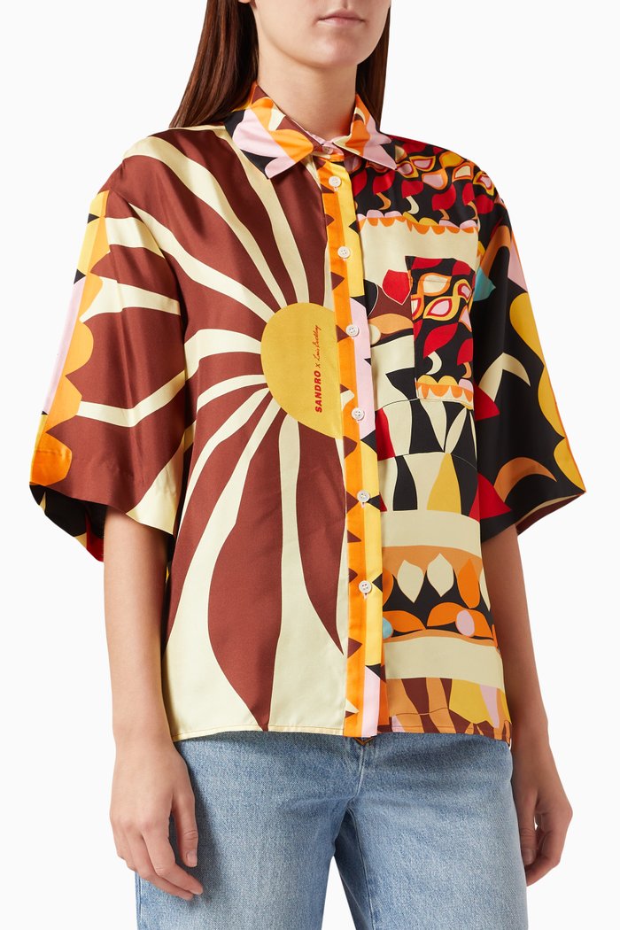 

Abena Printed Shirt in Silk, Multicolour