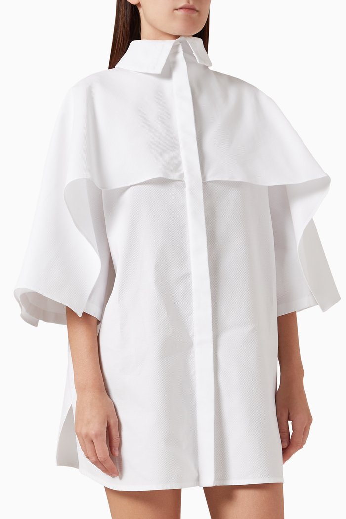 

Asymmetric Cape Top in Cotton, White