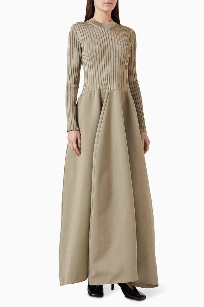 

Tulip Knitted Maxi Dress in Viscose, Black