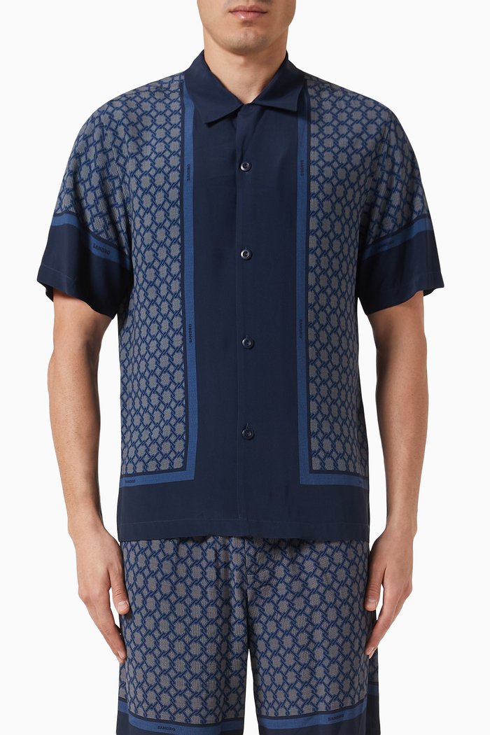 

Fence Shirt in Viscose, Blue