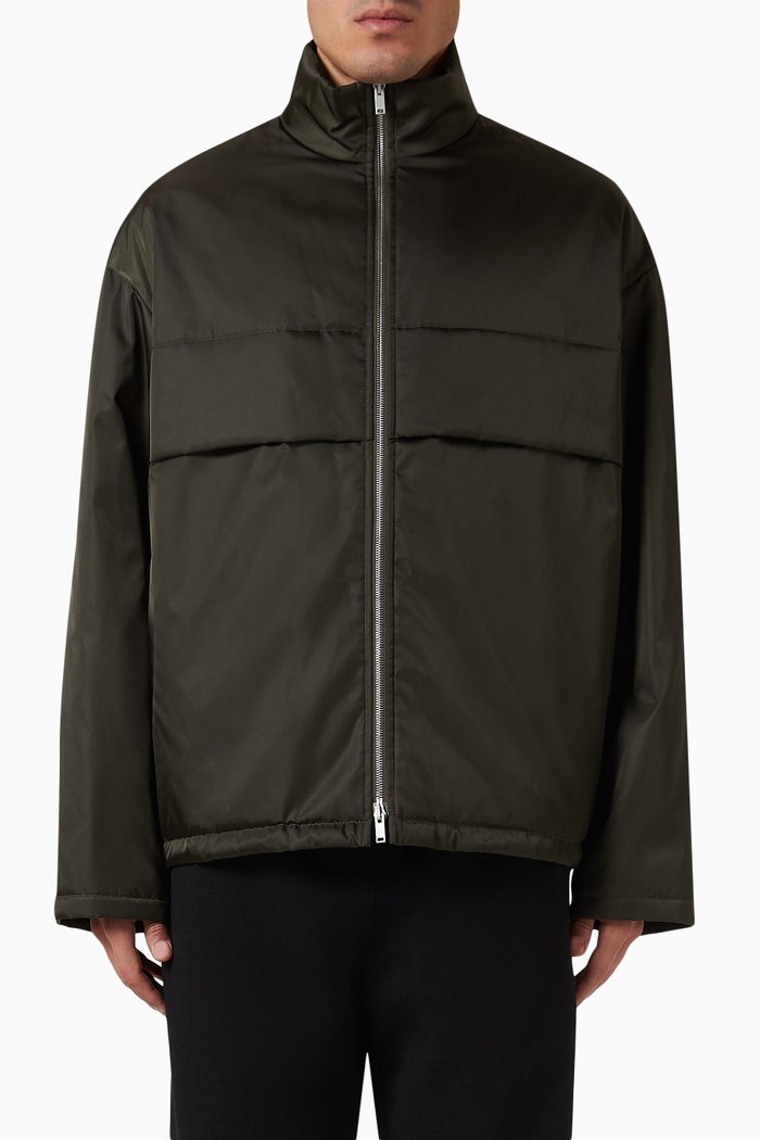 

Padded Zip Jacket in Nylon-twill, Green