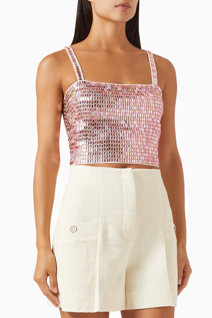 

Crystal-embellished Crop Top, Pink