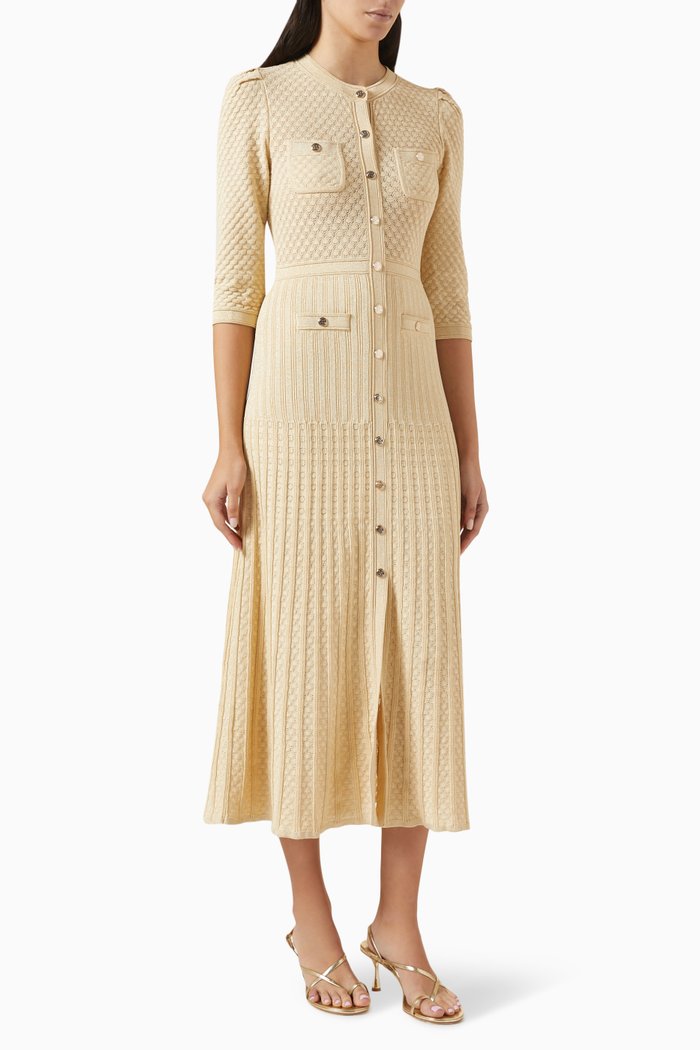 

Ramia Midi Dress in Lurex-blend Knit, Gold