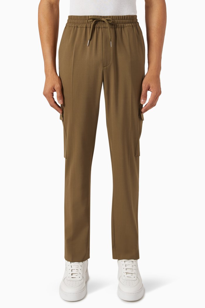 

Cargo Pants in Wool-blend Interlock Twill, Green