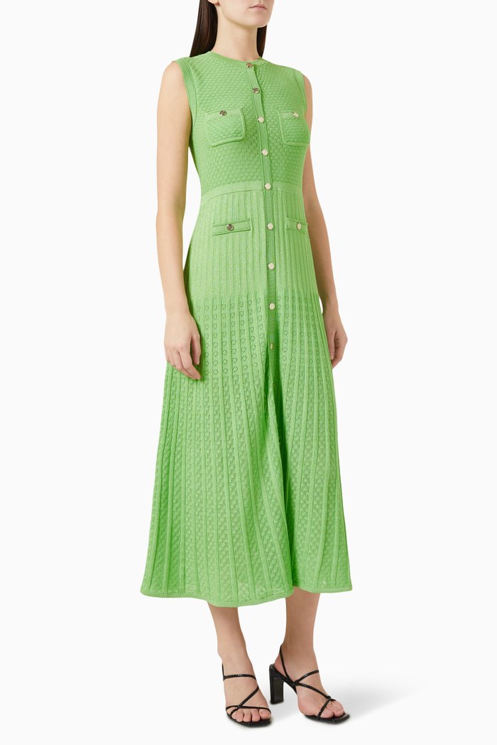 

Tuileries Midi Dress in Knit, Green