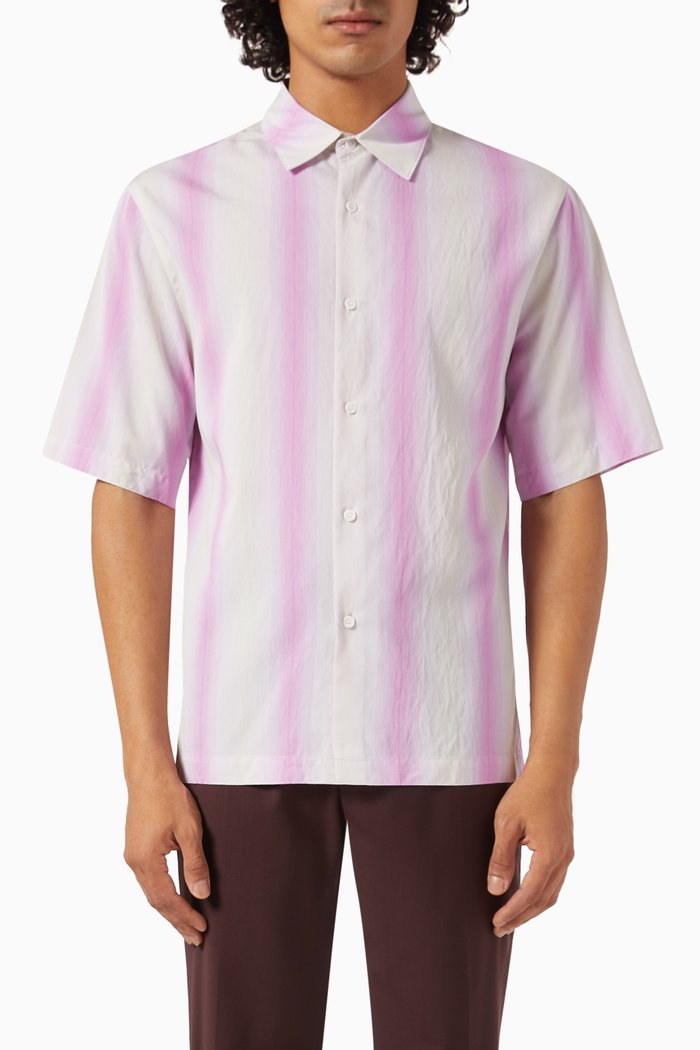 

Blurred Striped Shirt in Viscose-blend, Pink