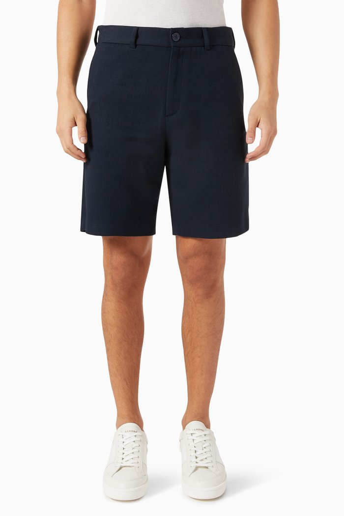 Straight-fit Shorts in Cotton, Blue