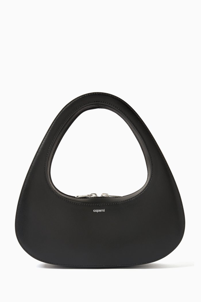 

Baguette Swipe Bag in Calf Leather, Black