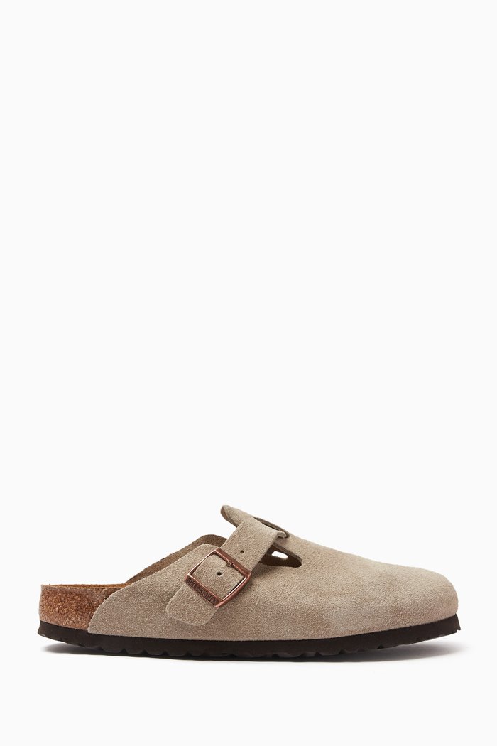 

Boston Clog Sandals in Suede, Neutral