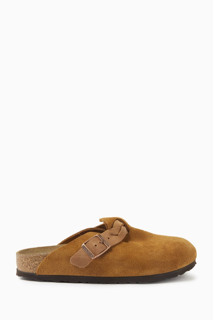 

Boston Braided Clogs in Suede, Brown