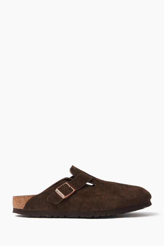 

Boston Clog Sandals in Suede, Brown