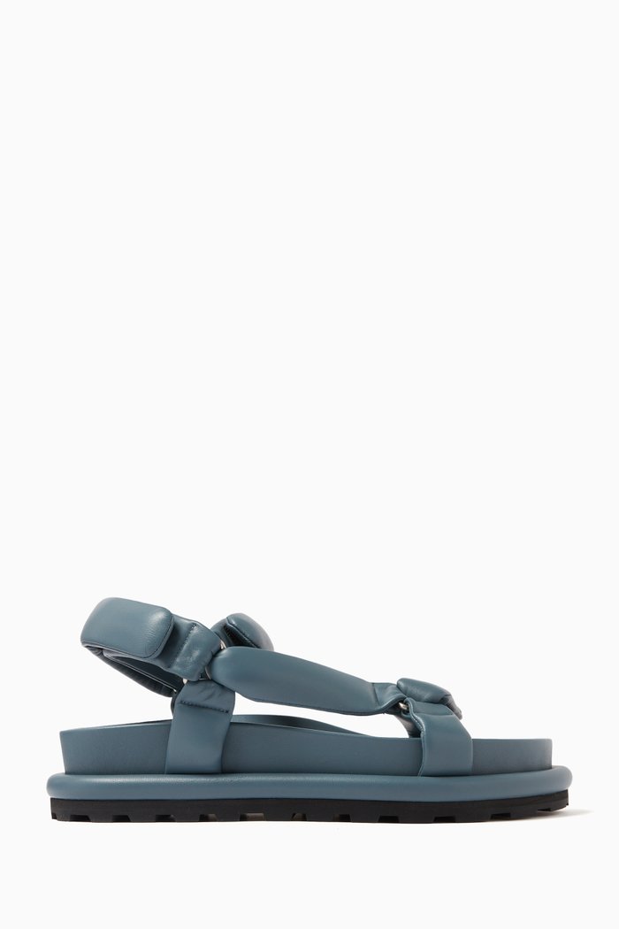 

Padded Sandals in Leather, Grey