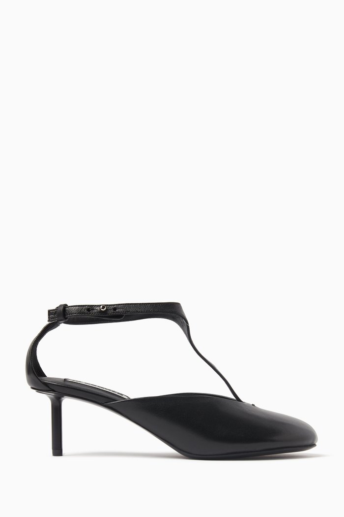 

High heel Sandals in Leather, Black