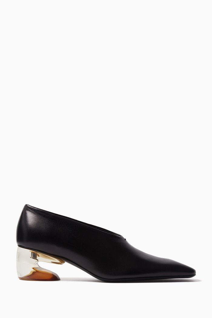 

Sculpted-50 heel Pumps in Leather, Black