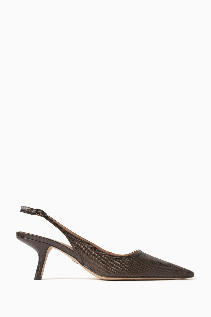 Bianka 60 Slingback Pumps in Basket-weave Fabric, Brown