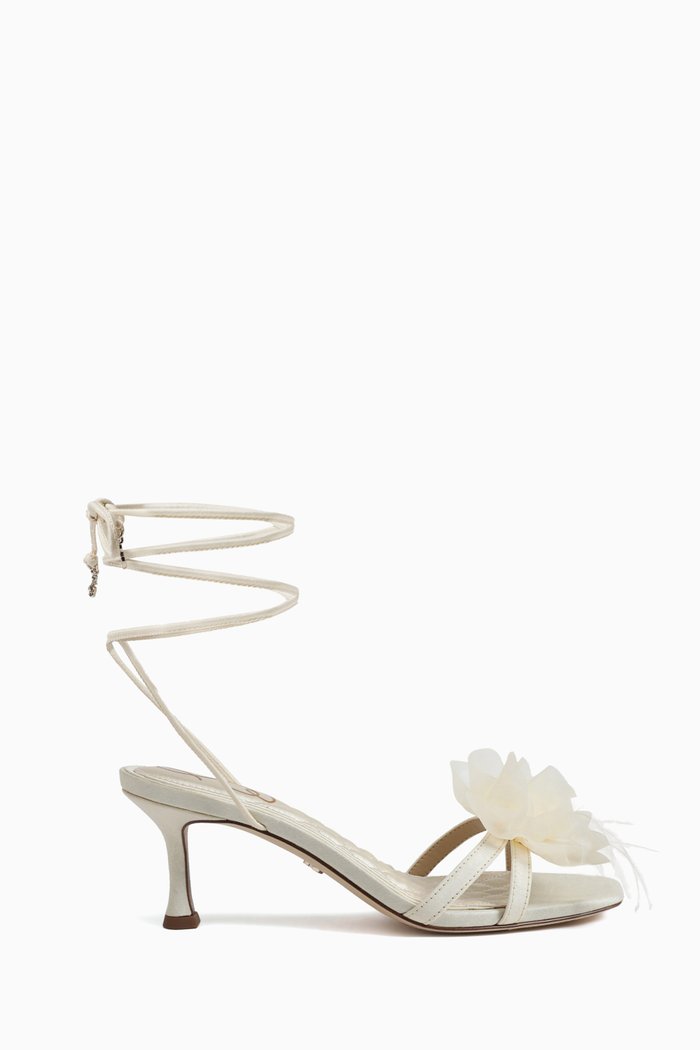 

Pammie Floral 60 Sandals in Silk, Neutral