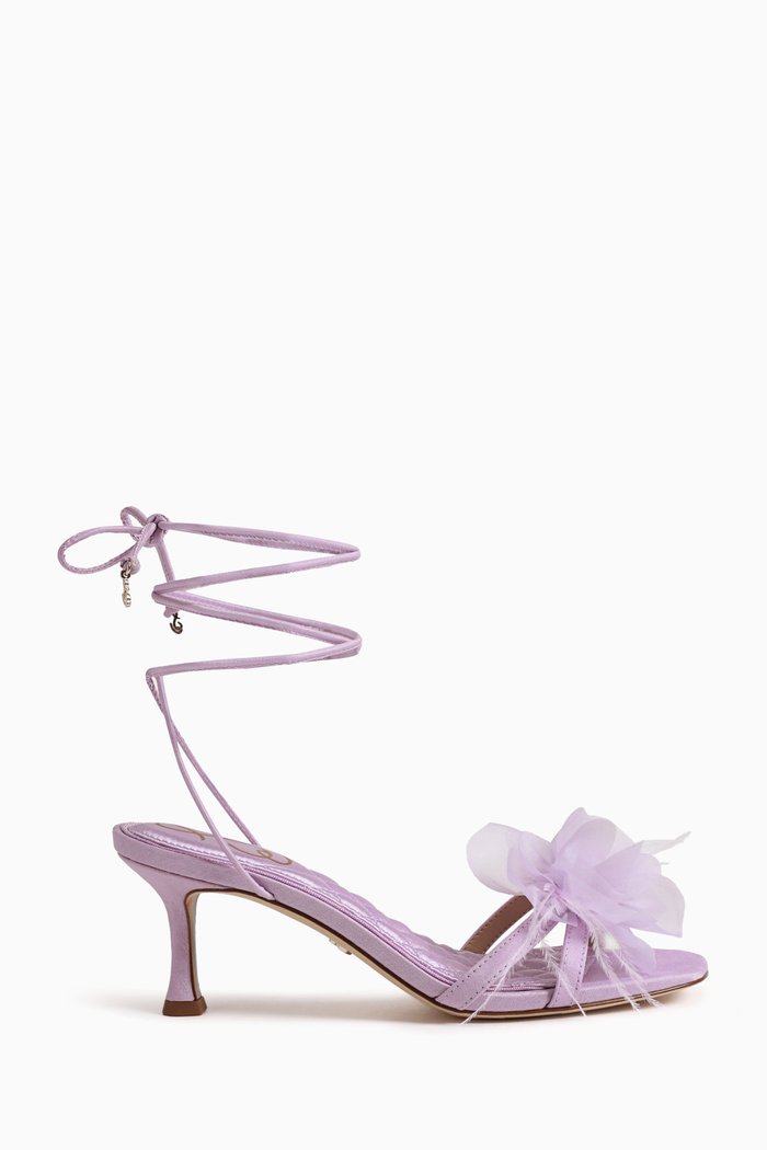 

Pammie Floral 60 Sandals in Silk, Purple