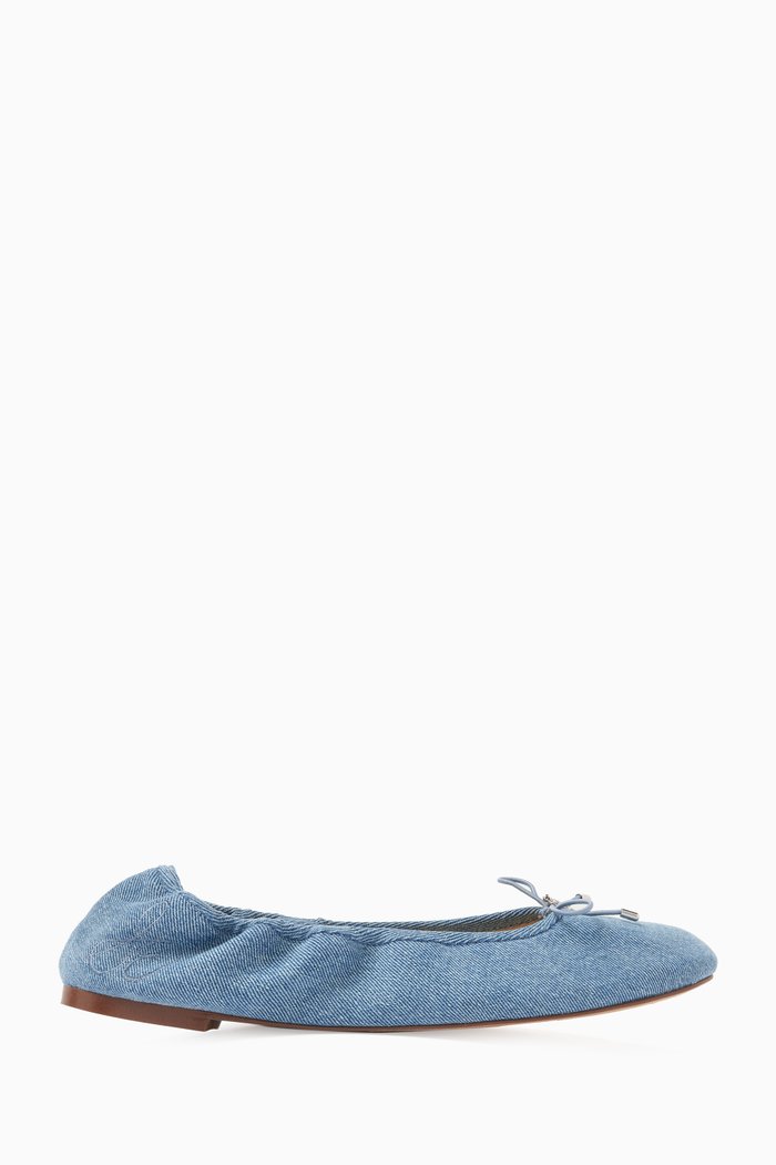 

Felicia Ballet Flats in Denim, Blue