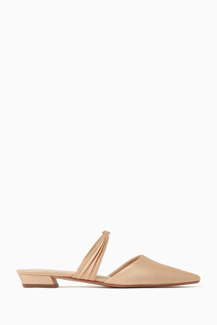 

Judie Mules in Silk, Neutral