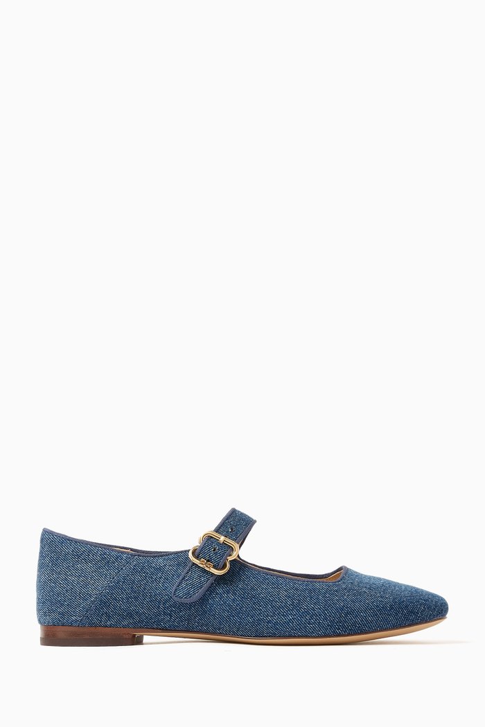 

Michaela Ballerina Flats in Denim, Blue