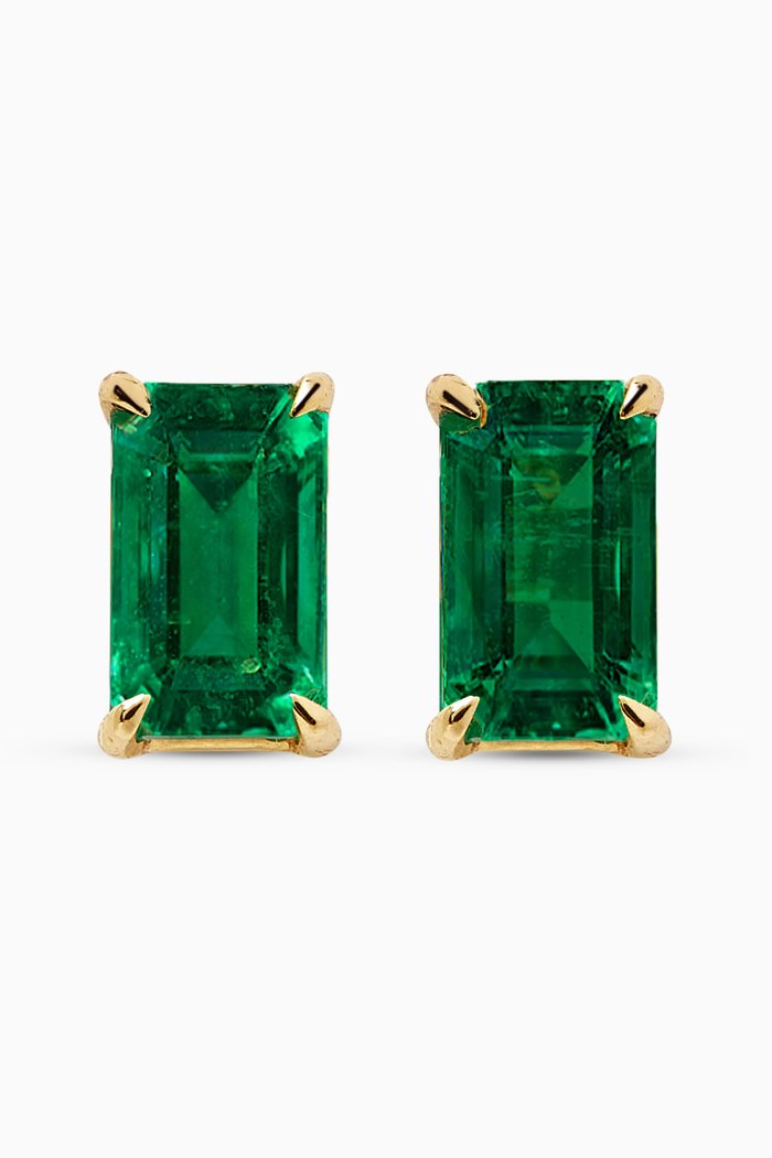 

Aria Emerald Earrings in 18kt Gold, Green