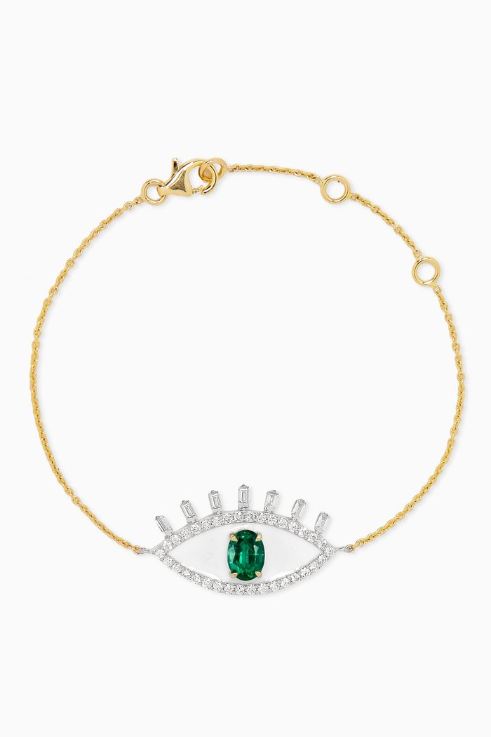 

Surya Emerald & Diamond Bracelet in 18kt Gold, Green
