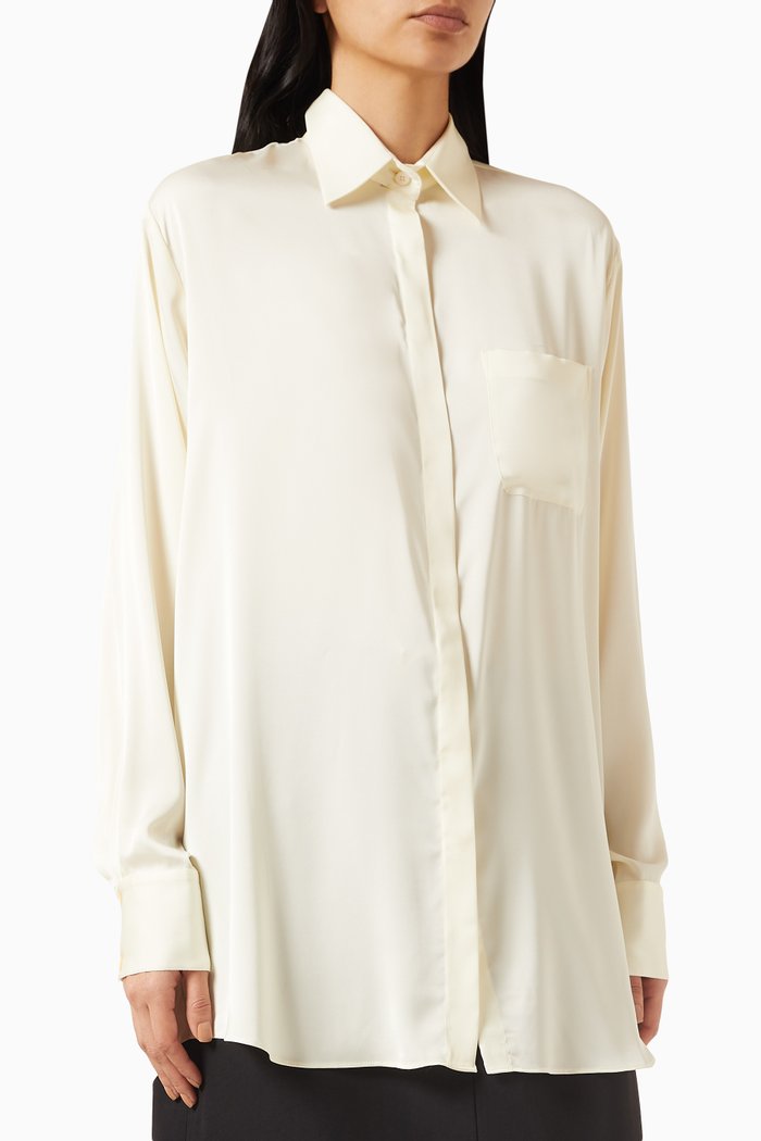 Nazli Shirt in Satin, White
