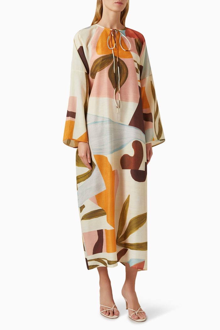 

Rafael Printed Kaftan in Viscose, Multicolour