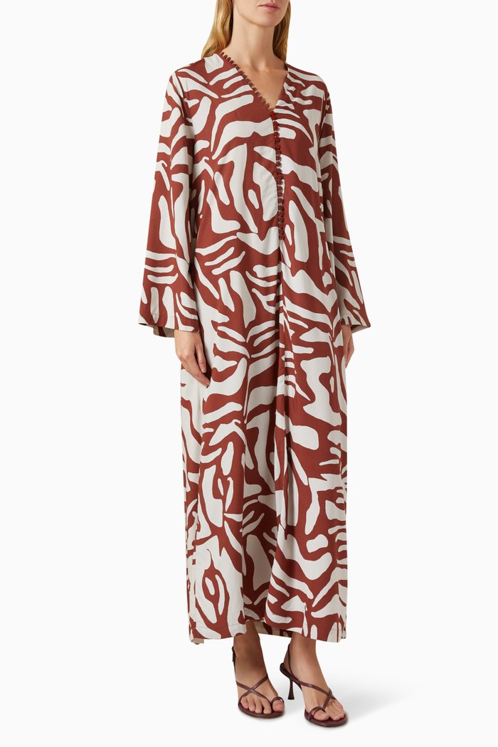 Marisa Printed Kaftan in Viscose, Multicolour