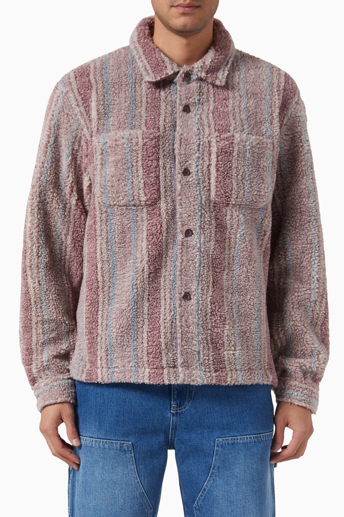 

Striped Shirt in Sherpa Fleece, Multicolour