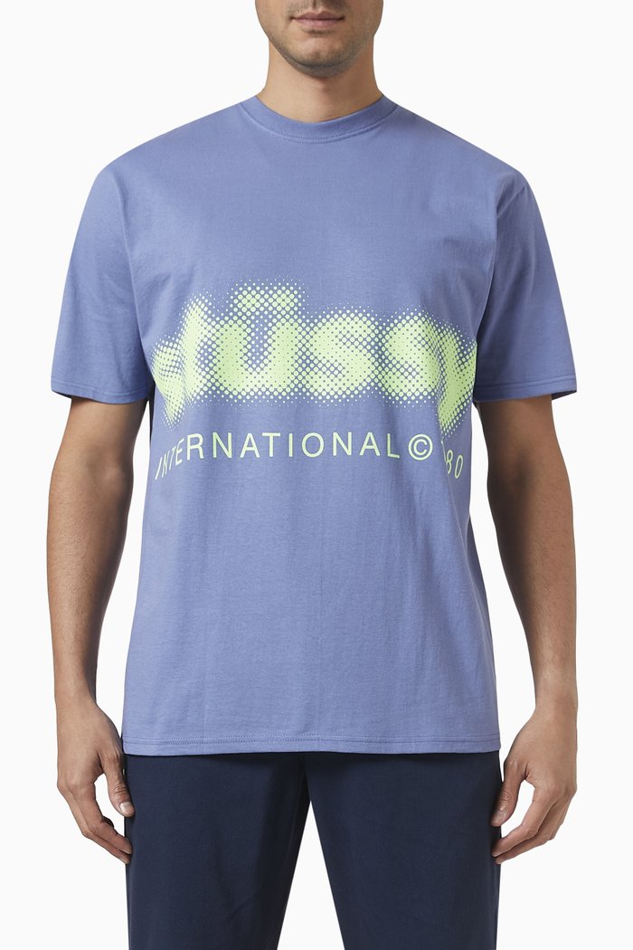 

Blurred Logo T-Shirt in Cotton, Blue