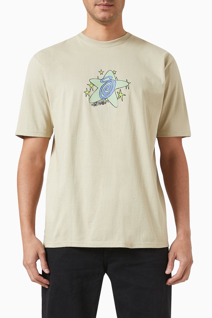 

Galaxy Print T-Shirt in Cotton, Neutral
