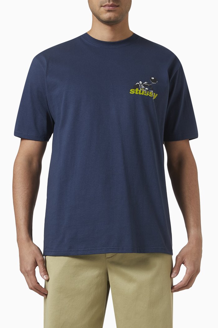 

Apocalypse Print T-Shirt in Cotton, Blue