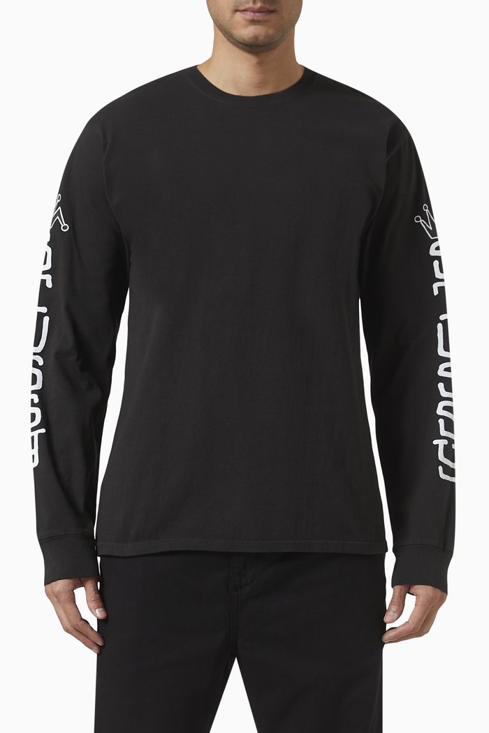 Jumbo Pig. Dyed T-Shirt in Cotton, Black