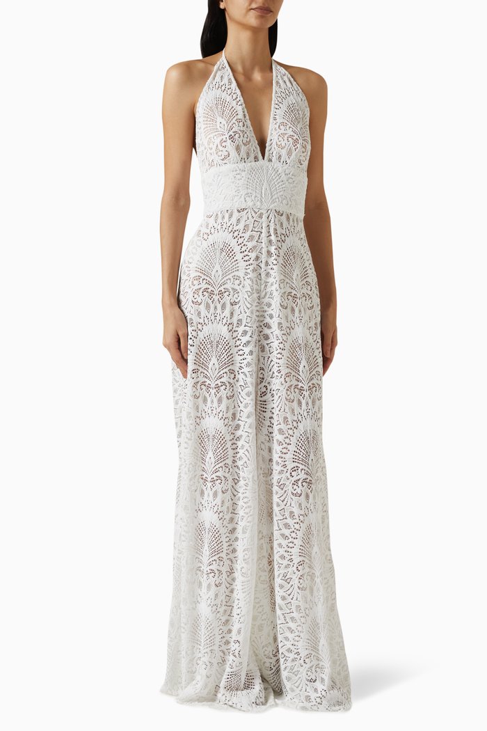 

Irena Jumpsuit in Lace, White