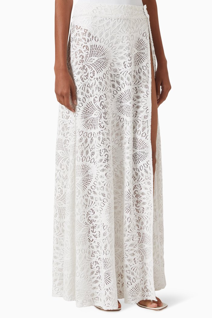 

Emmy Slip Skirt in Lace, White