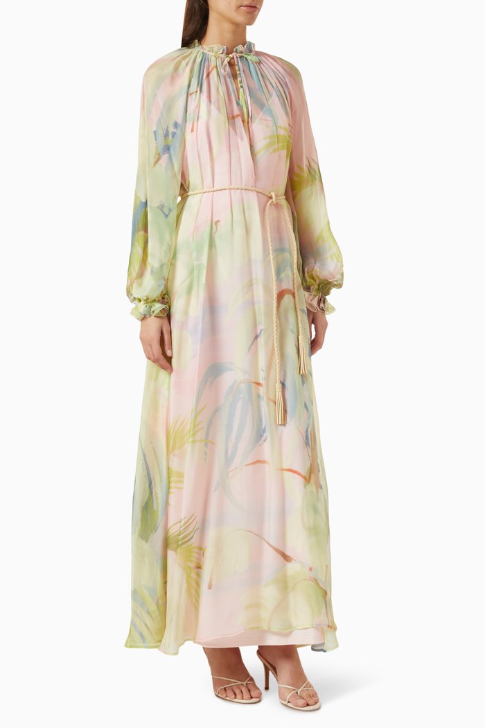 

Alana Kaftan Maxi Dress in Silk-blend, Multicolour