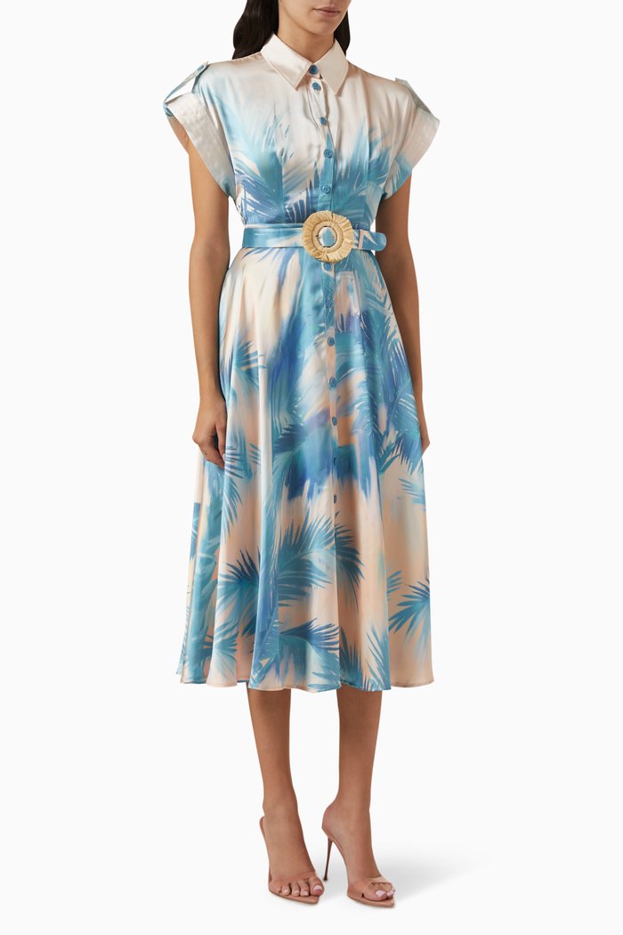

Anita Pocket Shirt Midi Dress in Viscose, Multicolour