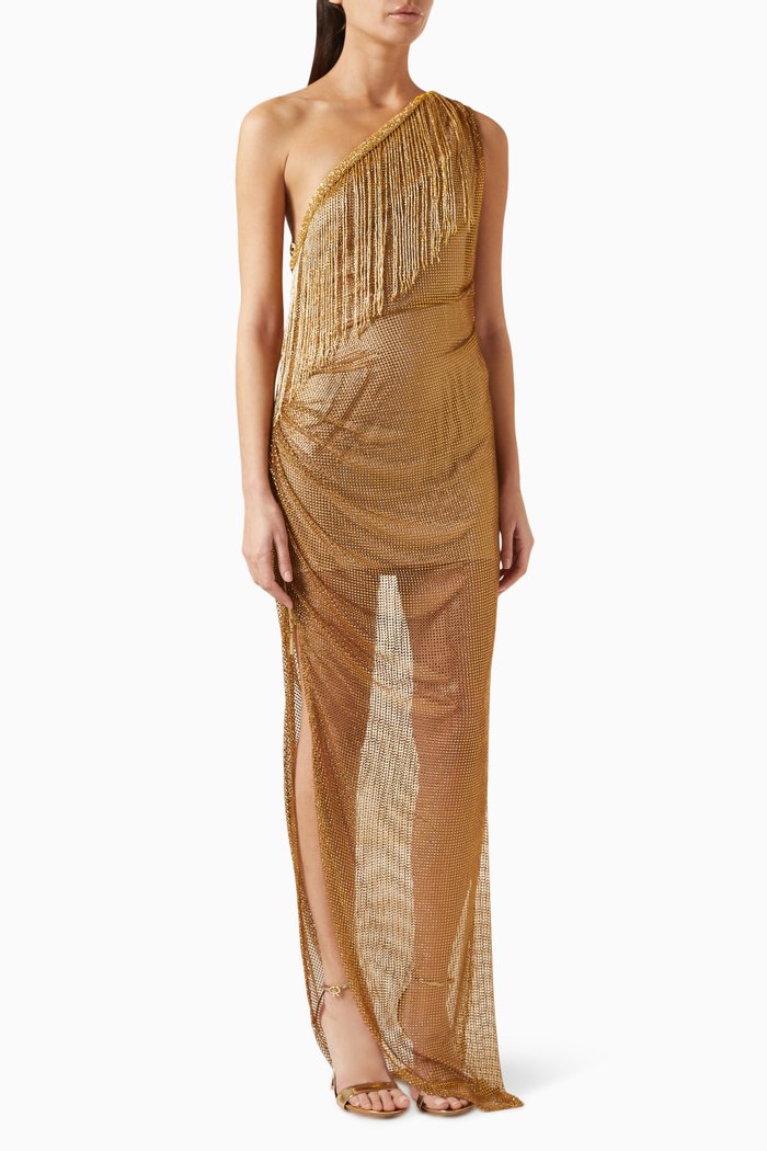 

Ashanti One-shoulder Gown, Gold