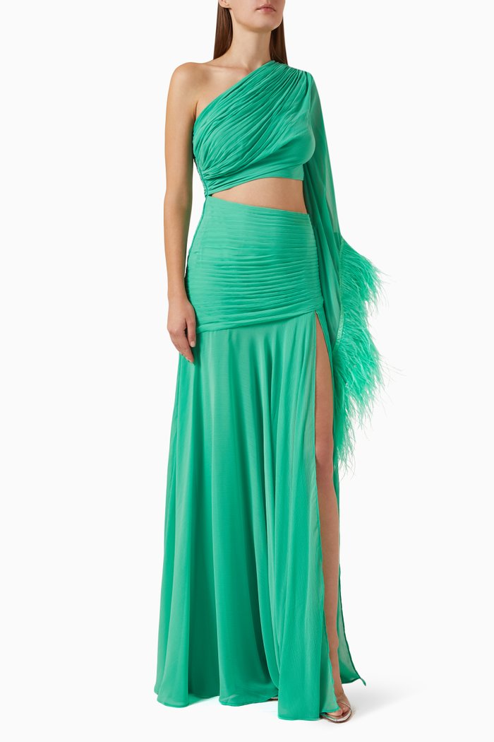 

Jafari One Sleeve Gown, Green