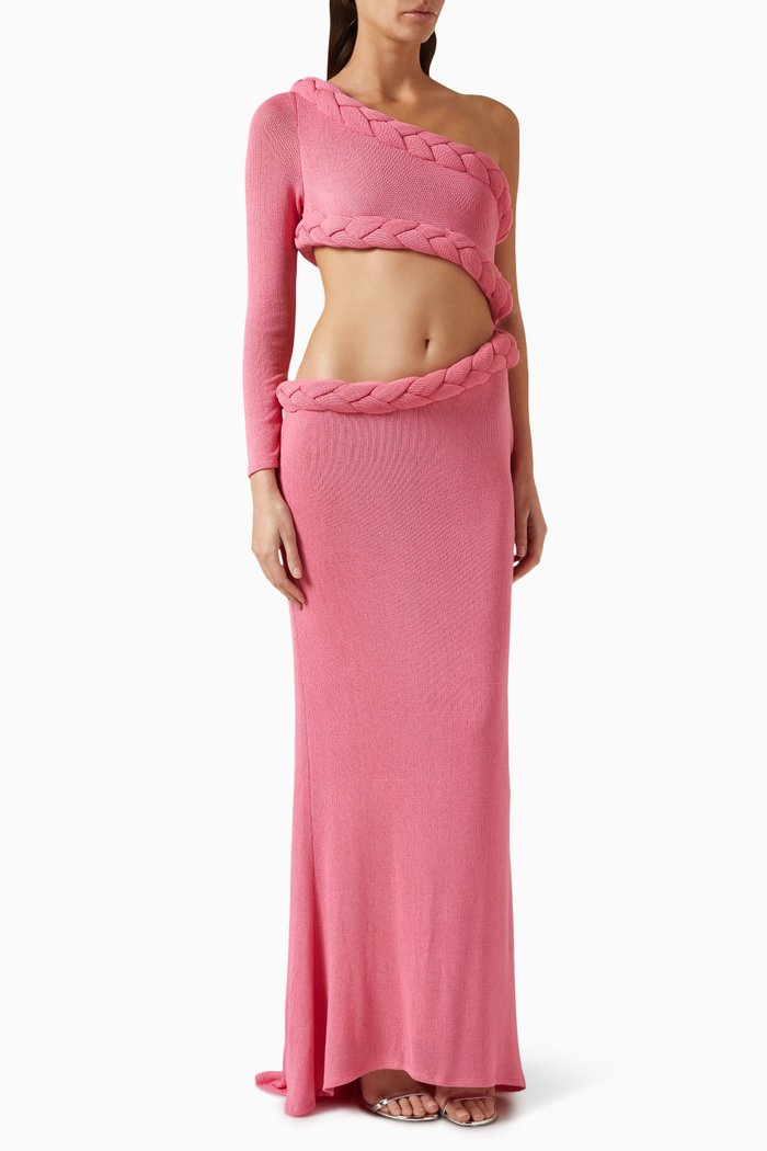 

Dalia One-shoulder Gown, Pink